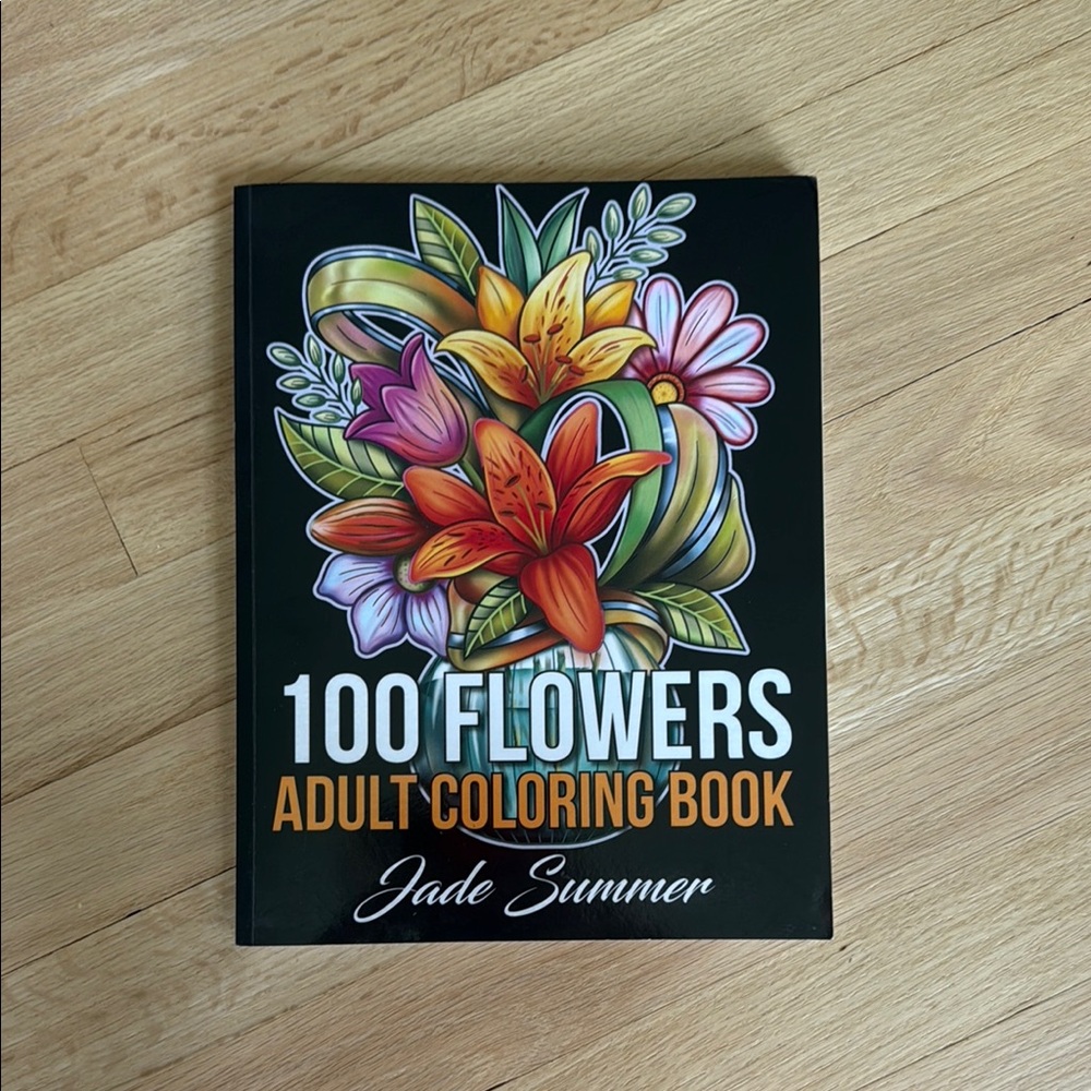 100 Flowers Adult Coloring Book